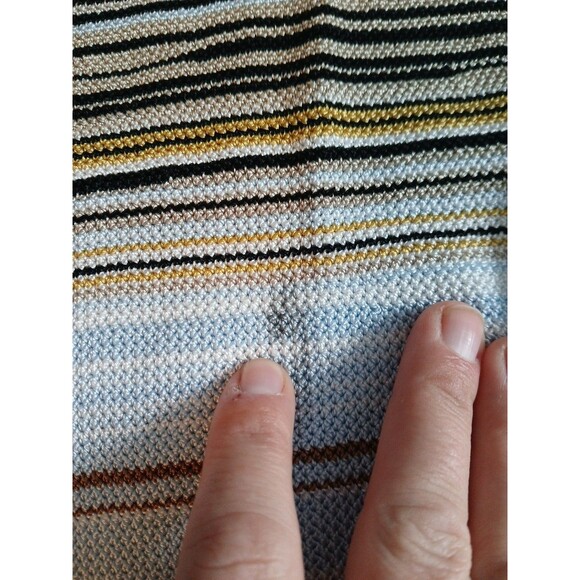 White House Black Market Tank Top Blouse Womens M Blue Striped - Picture 9 of 9